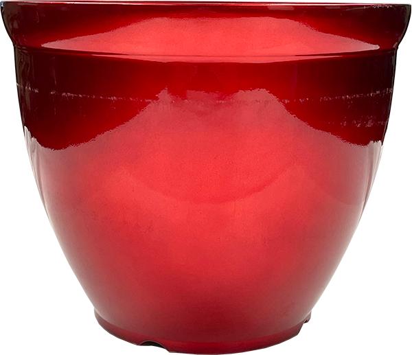 15 x 11.5 Bell Planter Metallic Red Gloss - 12 per case - Decorative Planters